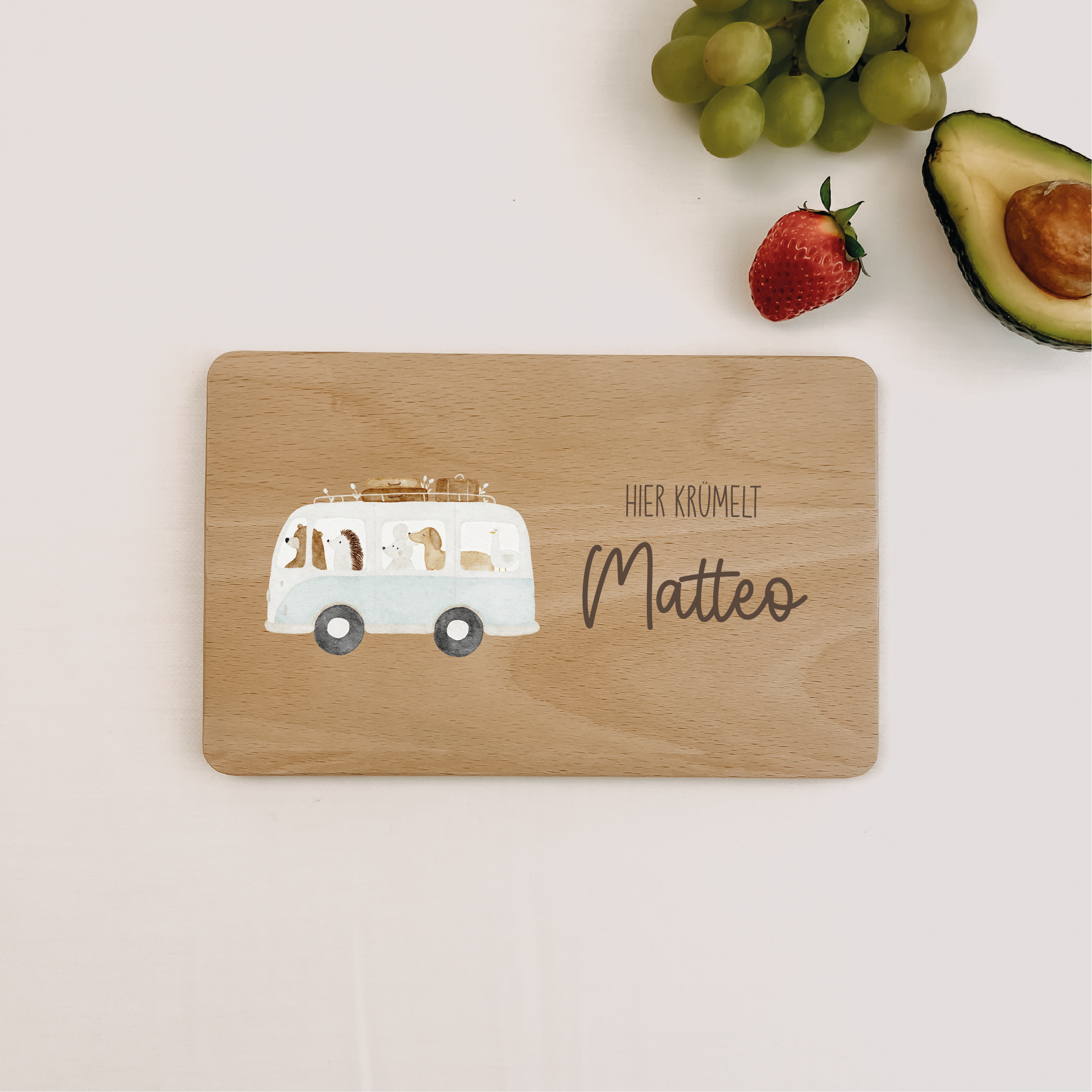 Personalisiertes Frühstücksbrettchen – liebevoll gestaltet mit HejHanni-Motiven