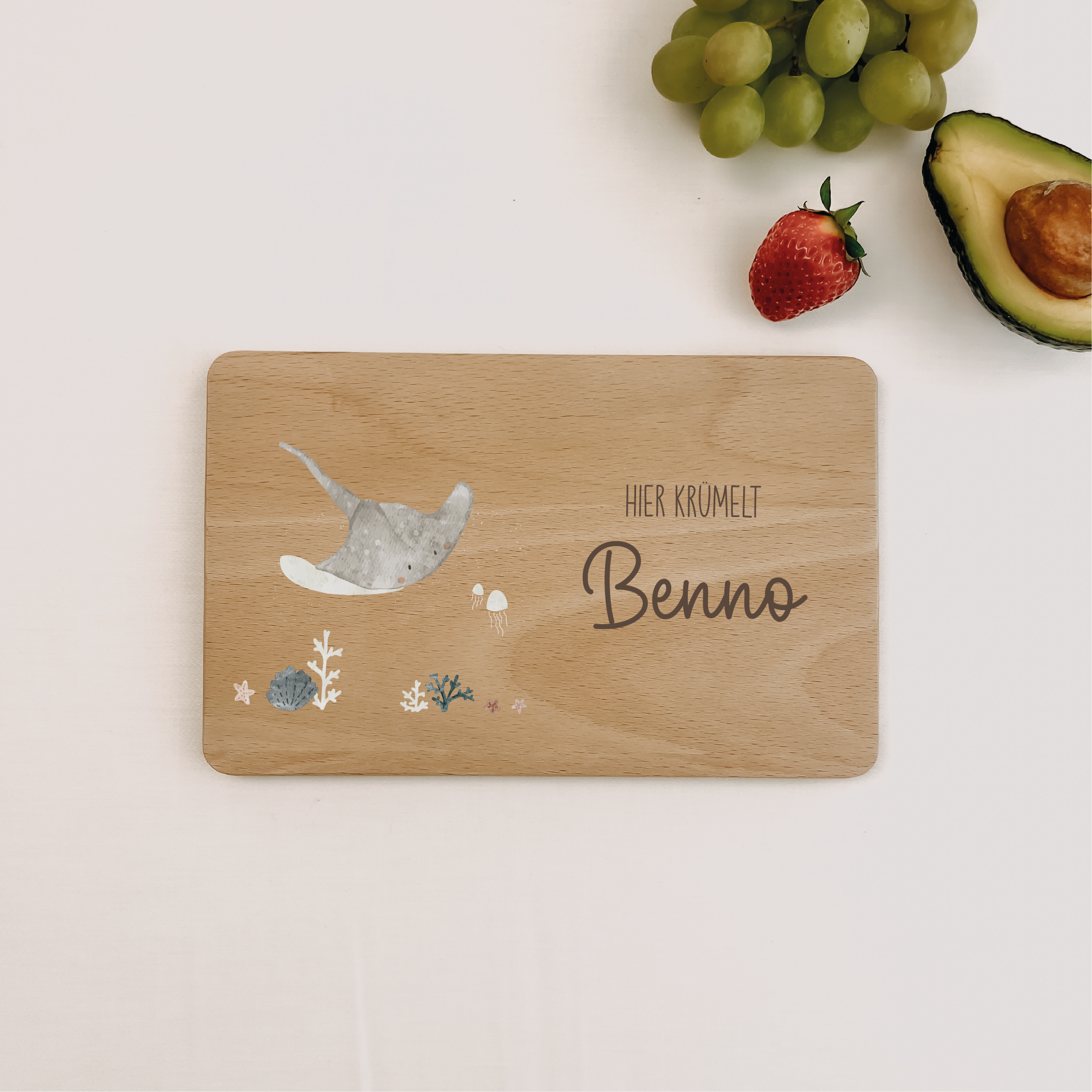 Personalisiertes Frühstücksbrettchen – liebevoll gestaltet mit HejHanni-Motiven