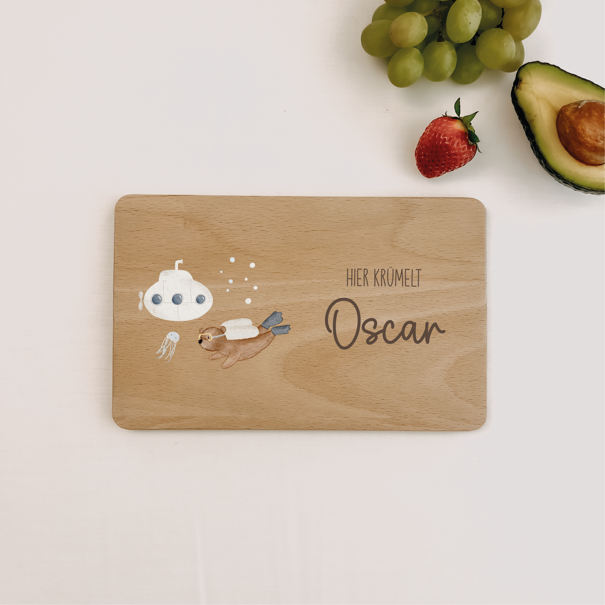 Personalisiertes Frühstücksbrettchen – liebevoll gestaltet mit HejHanni-Motiven