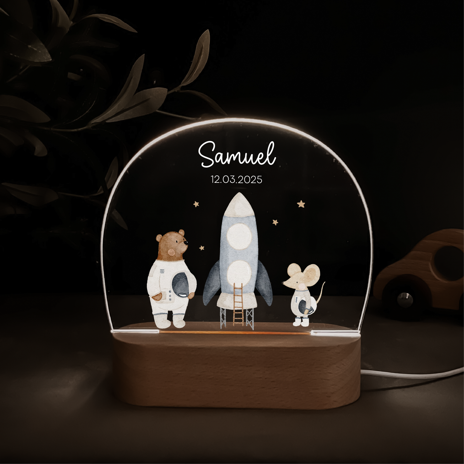 Personalisiertes LED-Nachtlicht für Kinder – mit dimmbarem Licht & nachhaltigem Druck