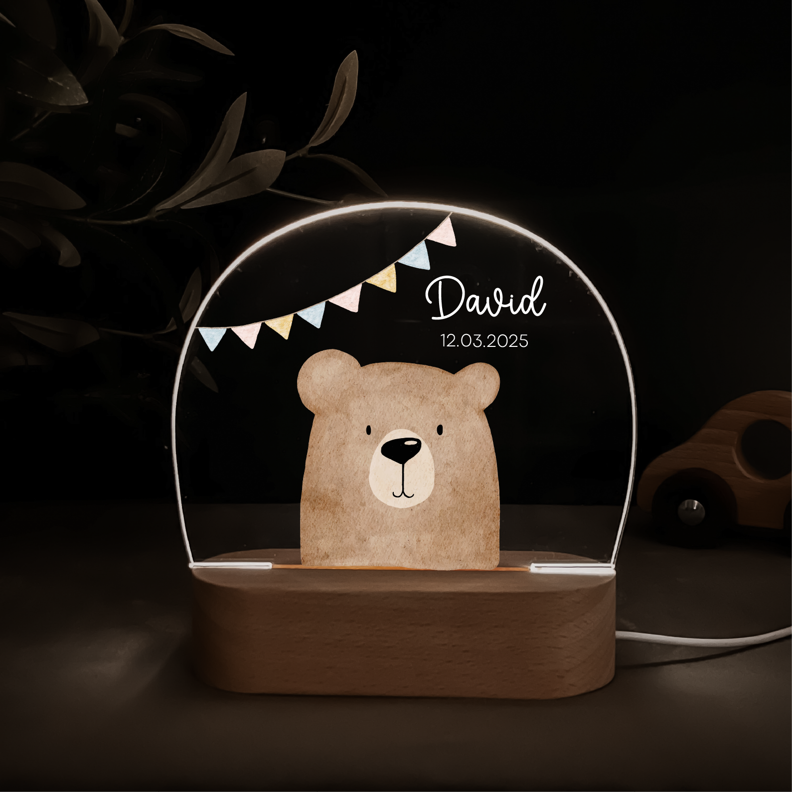 Personalisiertes LED-Nachtlicht für Kinder – mit dimmbarem Licht & nachhaltigem Druck