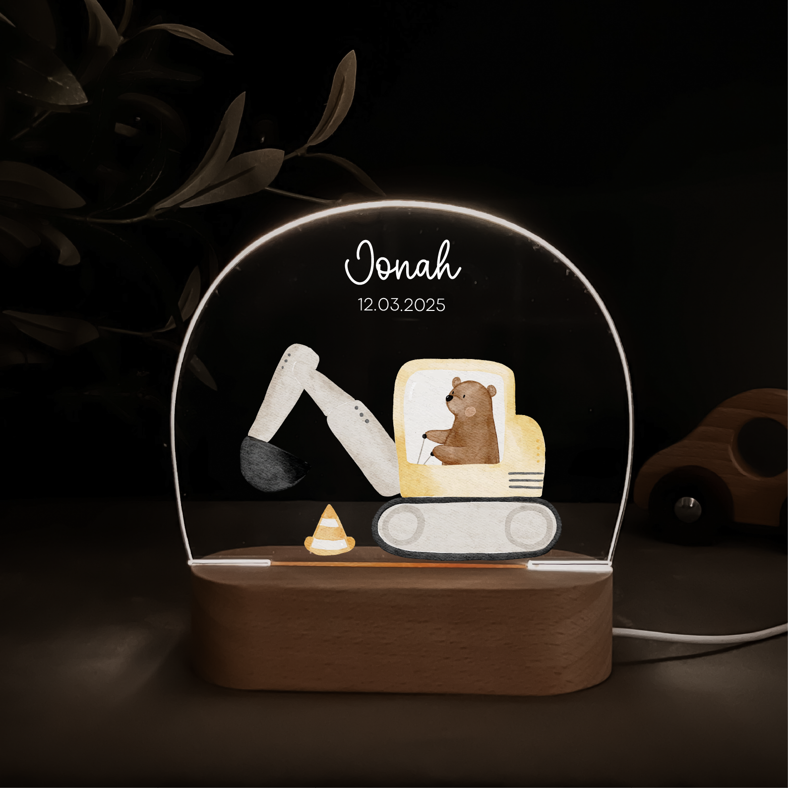 Personalisiertes LED-Nachtlicht für Kinder – mit dimmbarem Licht & nachhaltigem Druck