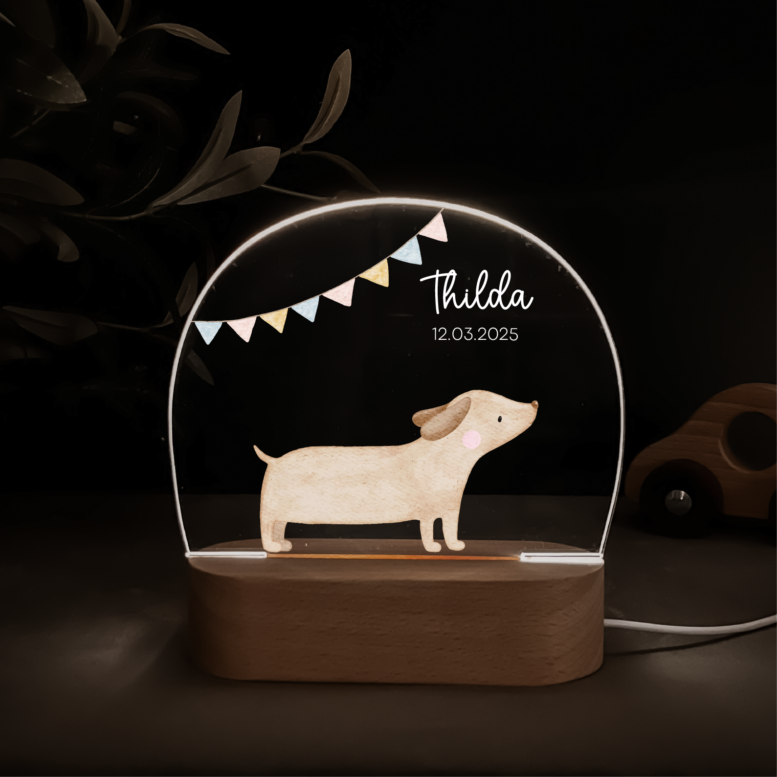 Personalisiertes LED-Nachtlicht für Kinder – mit dimmbarem Licht & nachhaltigem Druck