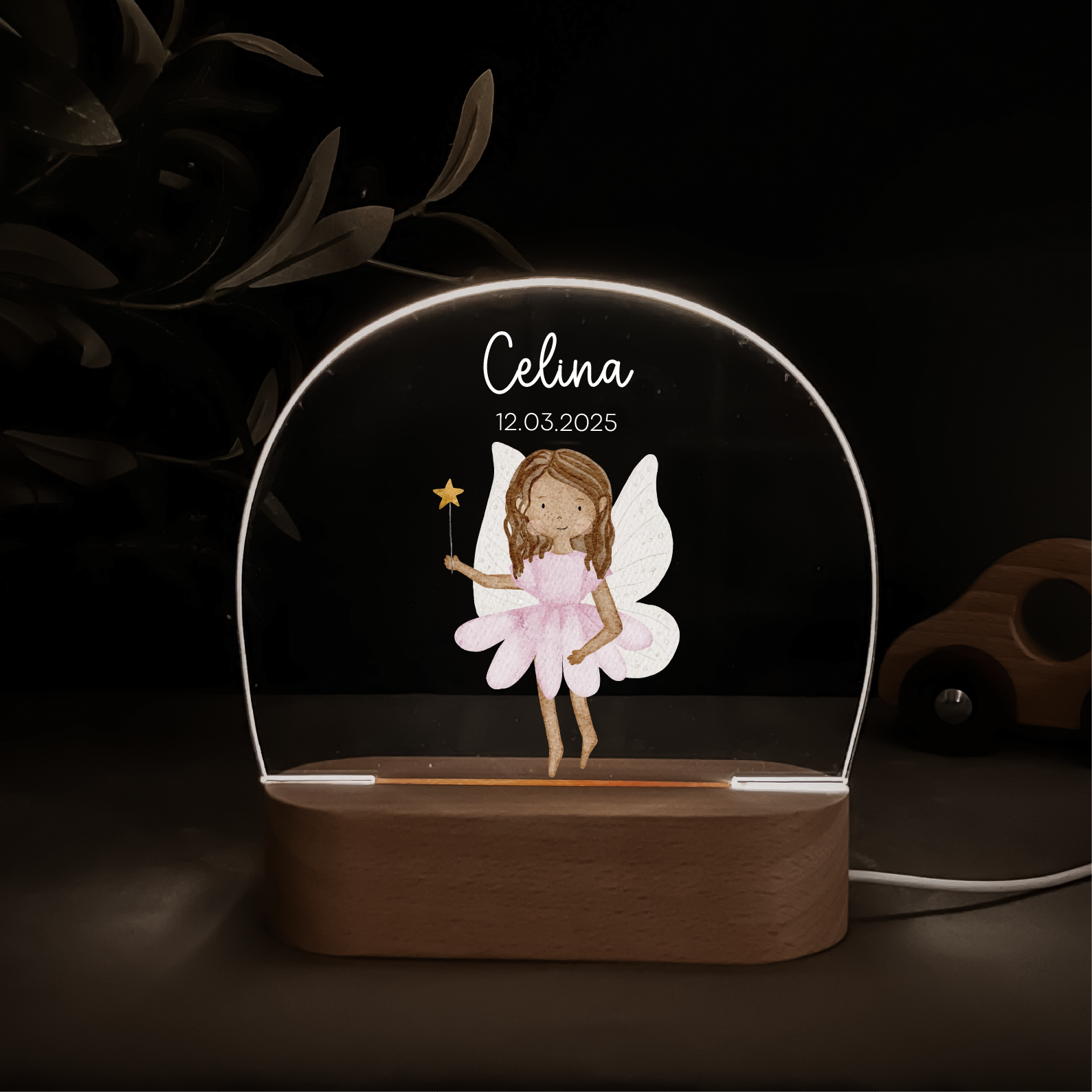 Personalisiertes LED-Nachtlicht für Kinder – mit dimmbarem Licht & nachhaltigem Druck