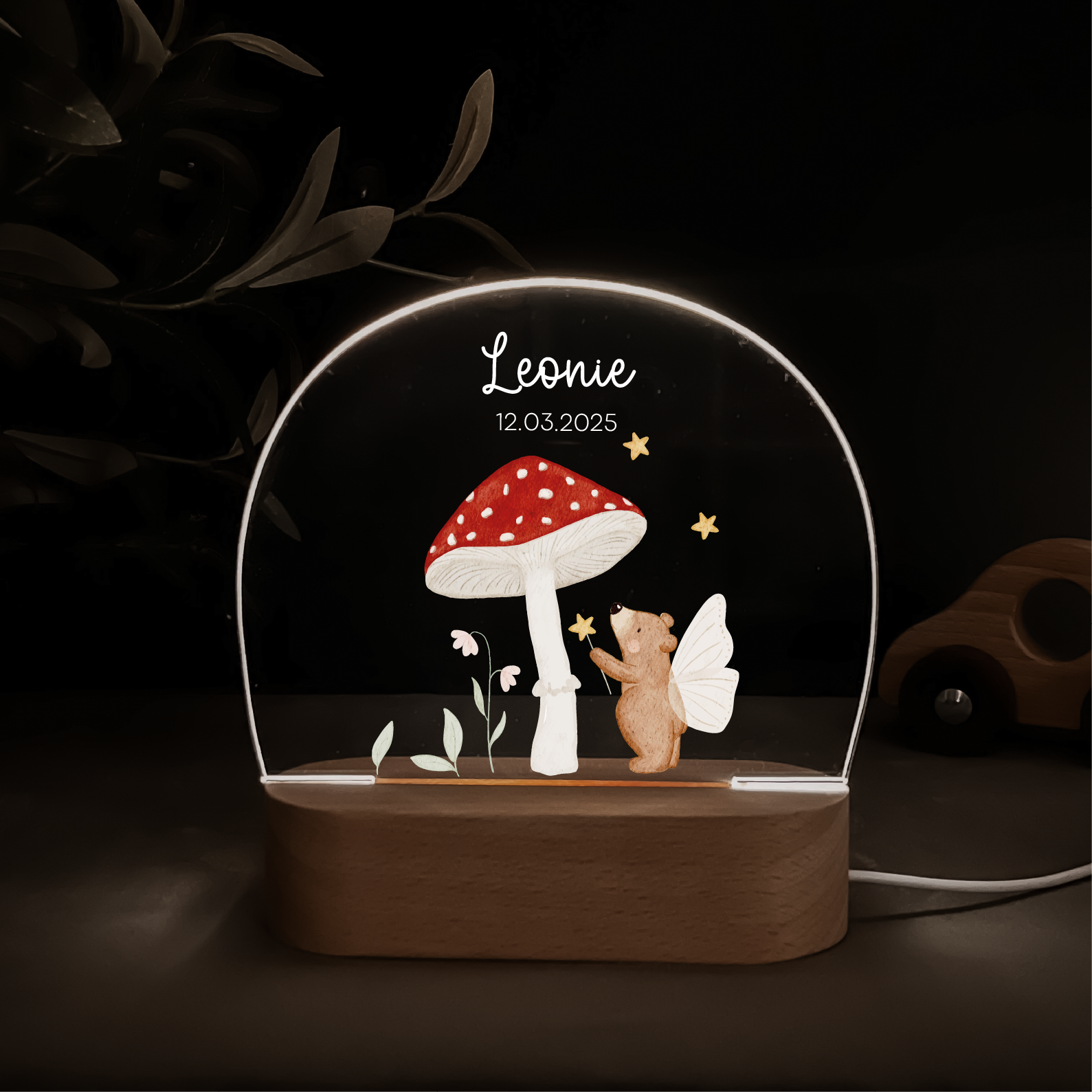 Personalisiertes LED-Nachtlicht für Kinder – mit dimmbarem Licht & nachhaltigem Druck