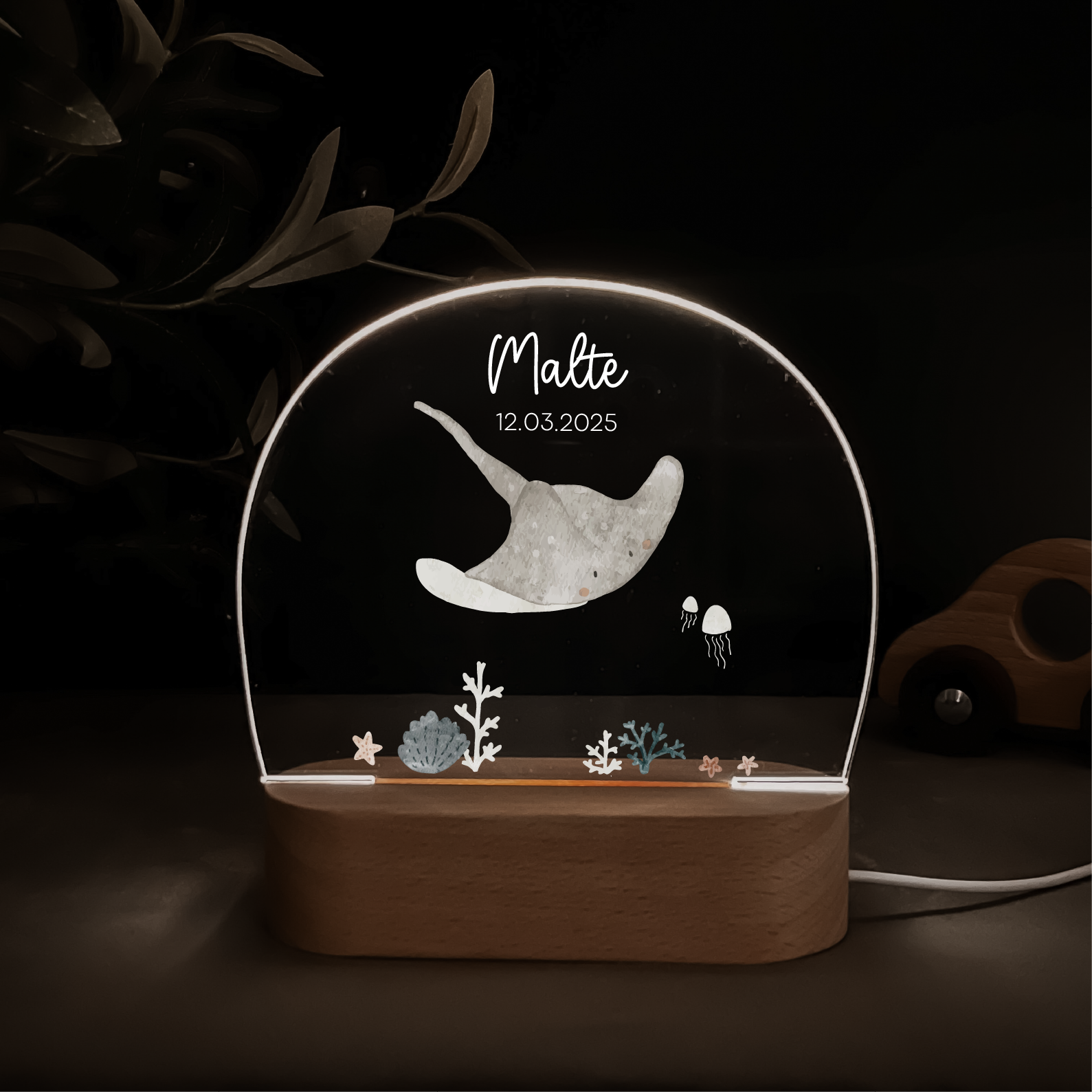 Personalisiertes LED-Nachtlicht für Kinder – mit dimmbarem Licht & nachhaltigem Druck