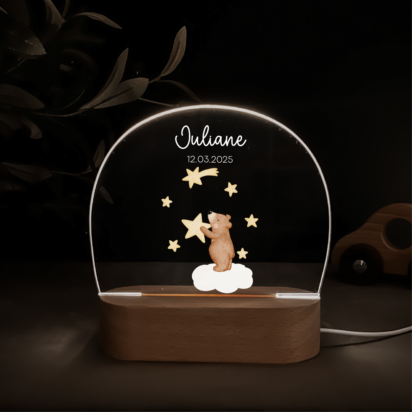 Personalisiertes LED-Nachtlicht für Kinder – mit dimmbarem Licht & nachhaltigem Druck