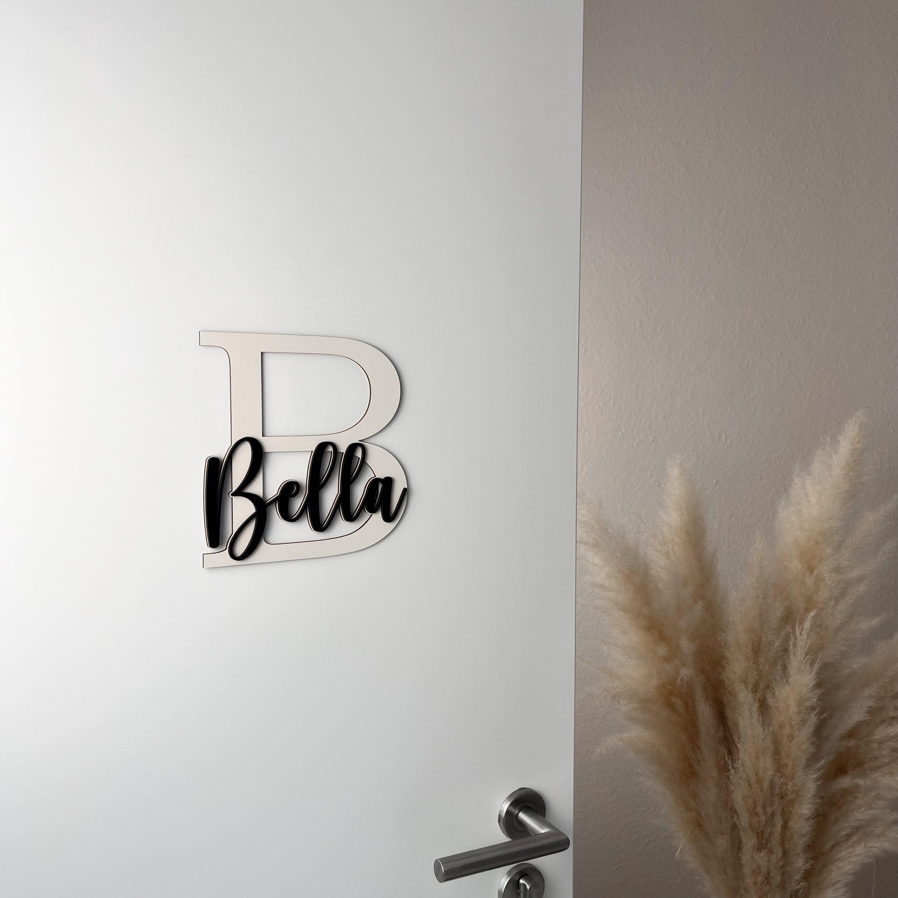 XXL Türschild Kinderzimmer personalisiert – Namensschild aus Holz mit Wunschname (H)