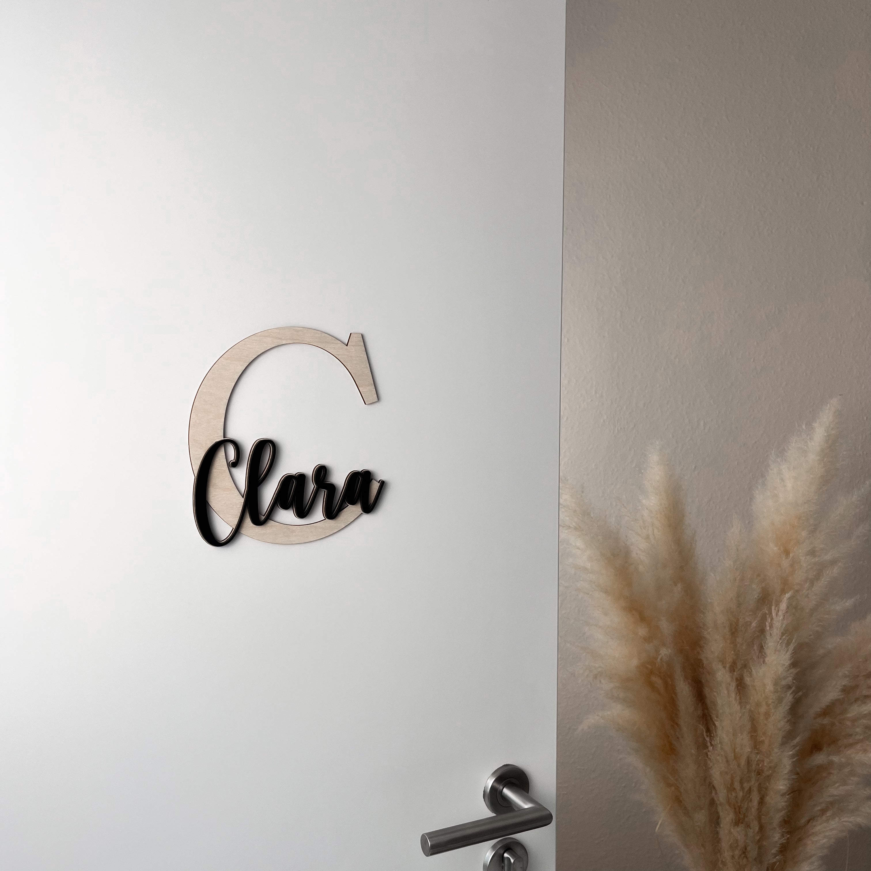 XXL Türschild Kinderzimmer personalisiert – Namensschild aus Holz mit Wunschname (H)