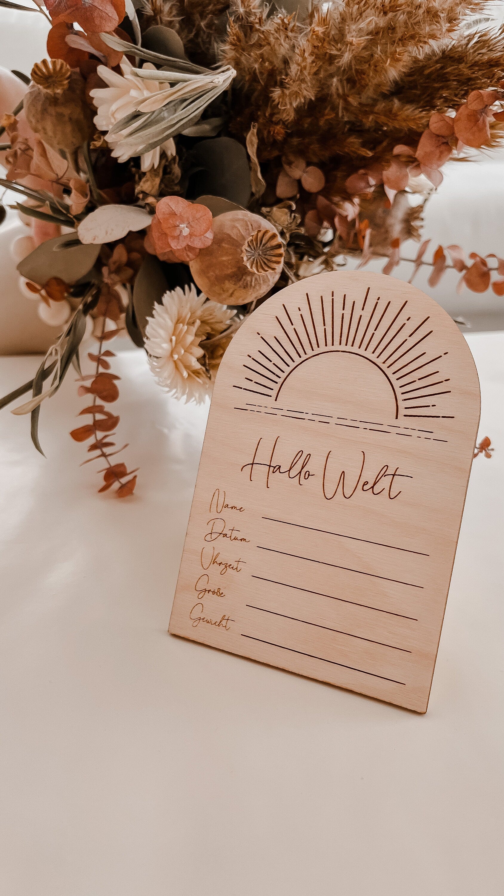 Meilenstein-Karten Baby aus Holz >BOHO<