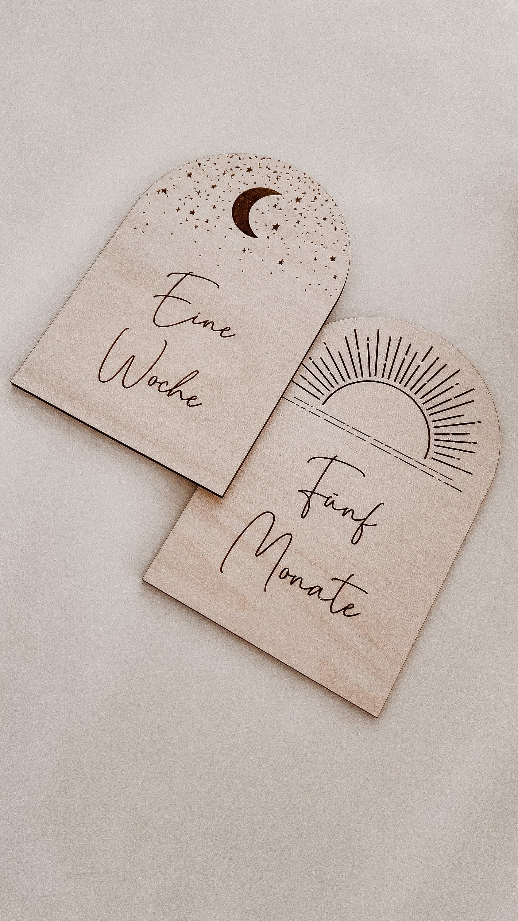 Meilenstein-Karten Baby aus Holz >BOHO<