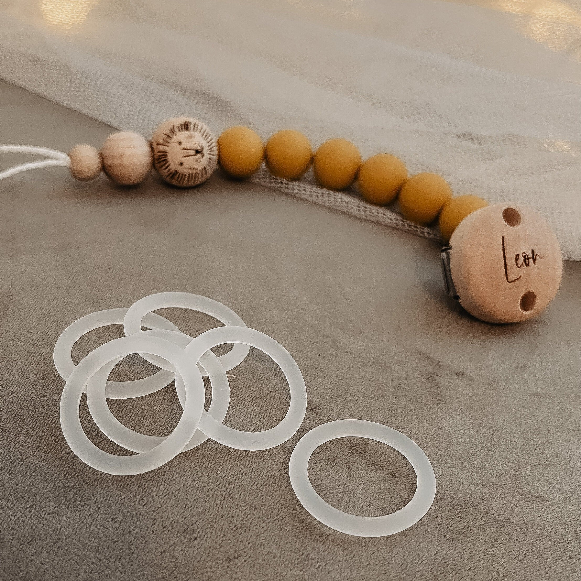 Adapter für Schnullerketten - geeignet für MUM/NUK Schnuller - Silikonring