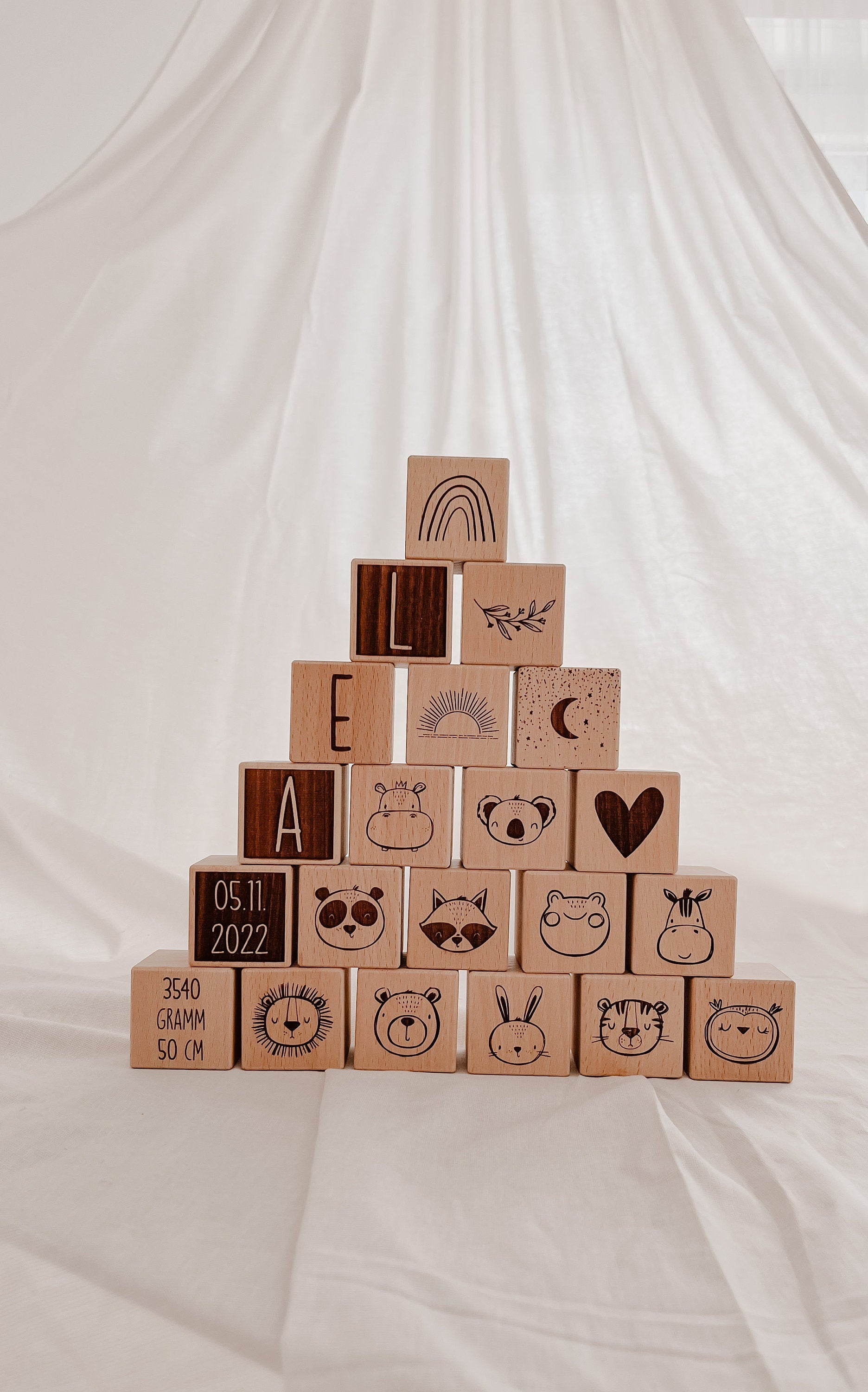 Holzwürfel personalisiert | Holzwürfel Name | Holzwürfel Geburt | Geburtswürfel | Holzklotz | Geschenk zur Geburt