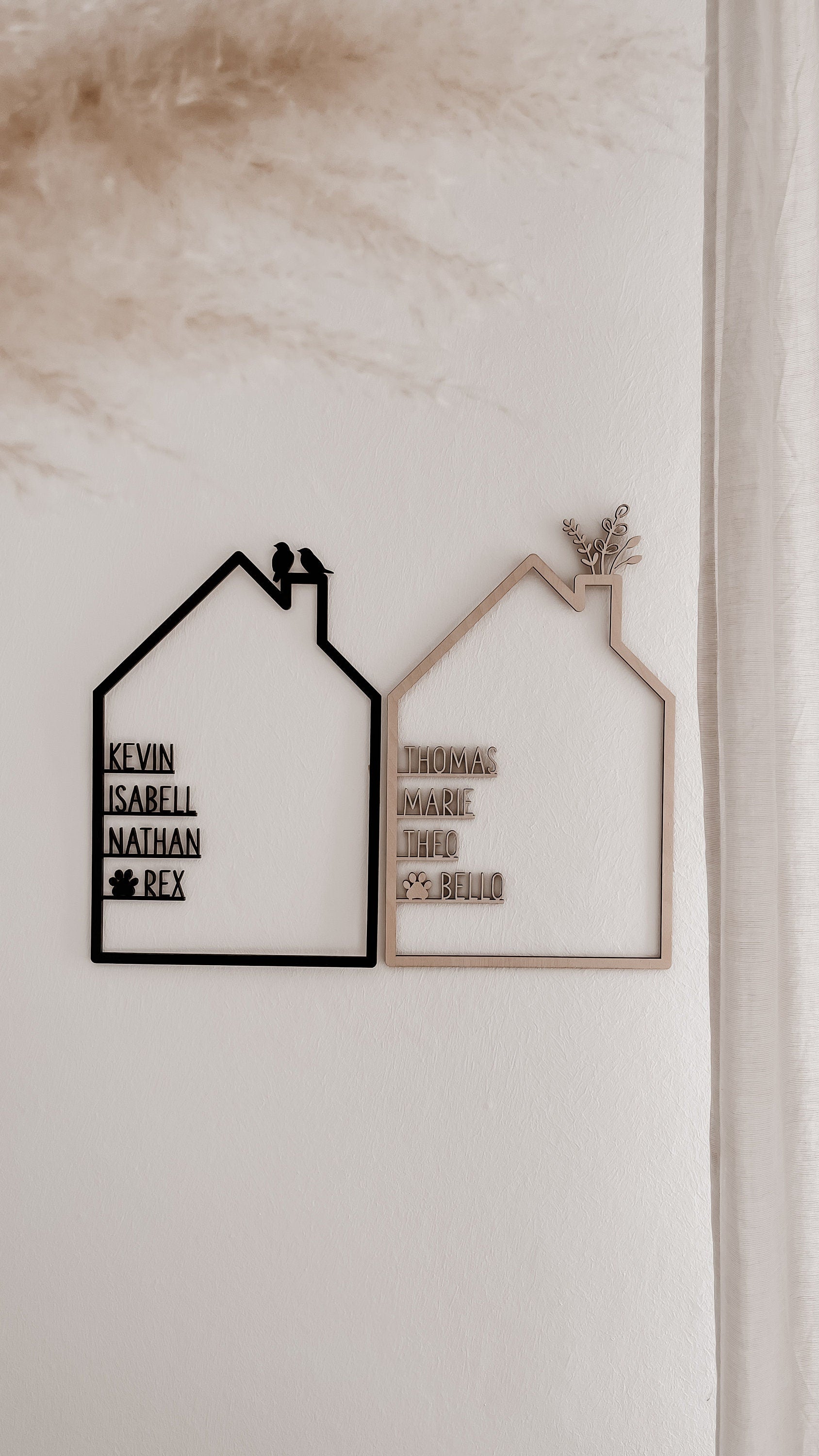 Holzhaus mit Namen | Familienschild personalisiert | Geschenk Einweihung | Geschenk Hochzeit